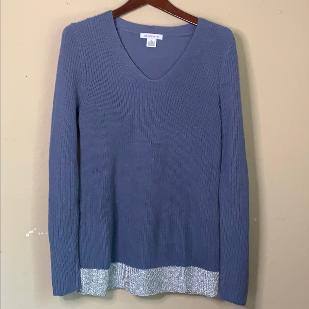 Liz Claiborne Blue V Neck Sweater